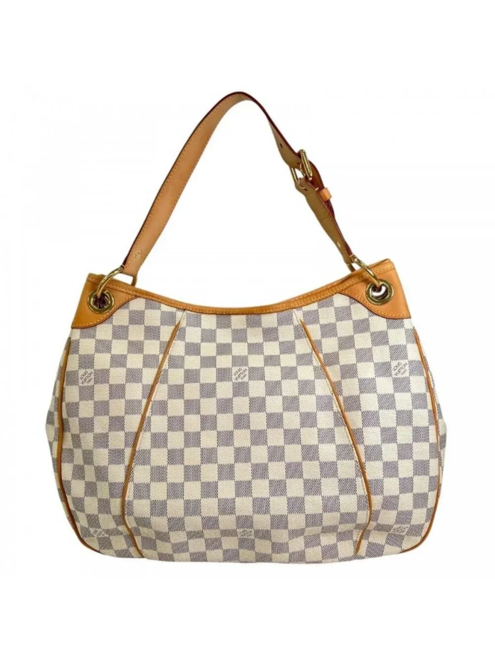 Louis Vuitton Shoulder Bag Galleria PM Damier Azur Canvas White Gold